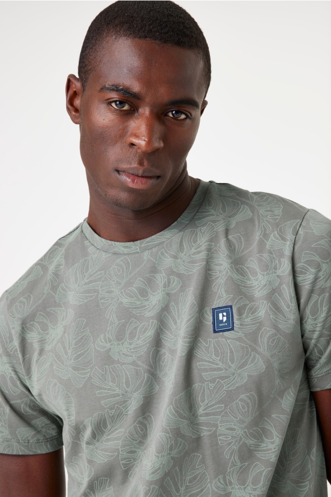 T SHIRT MET PRINT F51004 6792 LIGHT SAGE